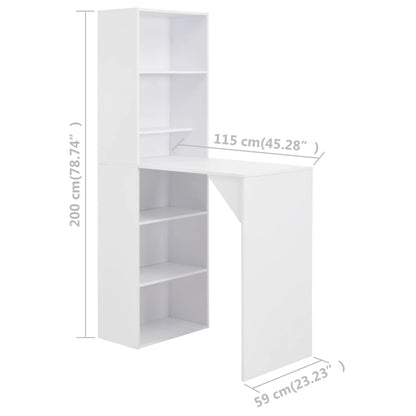 Bartafel met kast 5x59x200 cm Wit