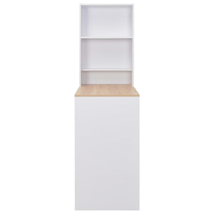Bartafel met kast 115x59x200 cm wit Wit en bruin