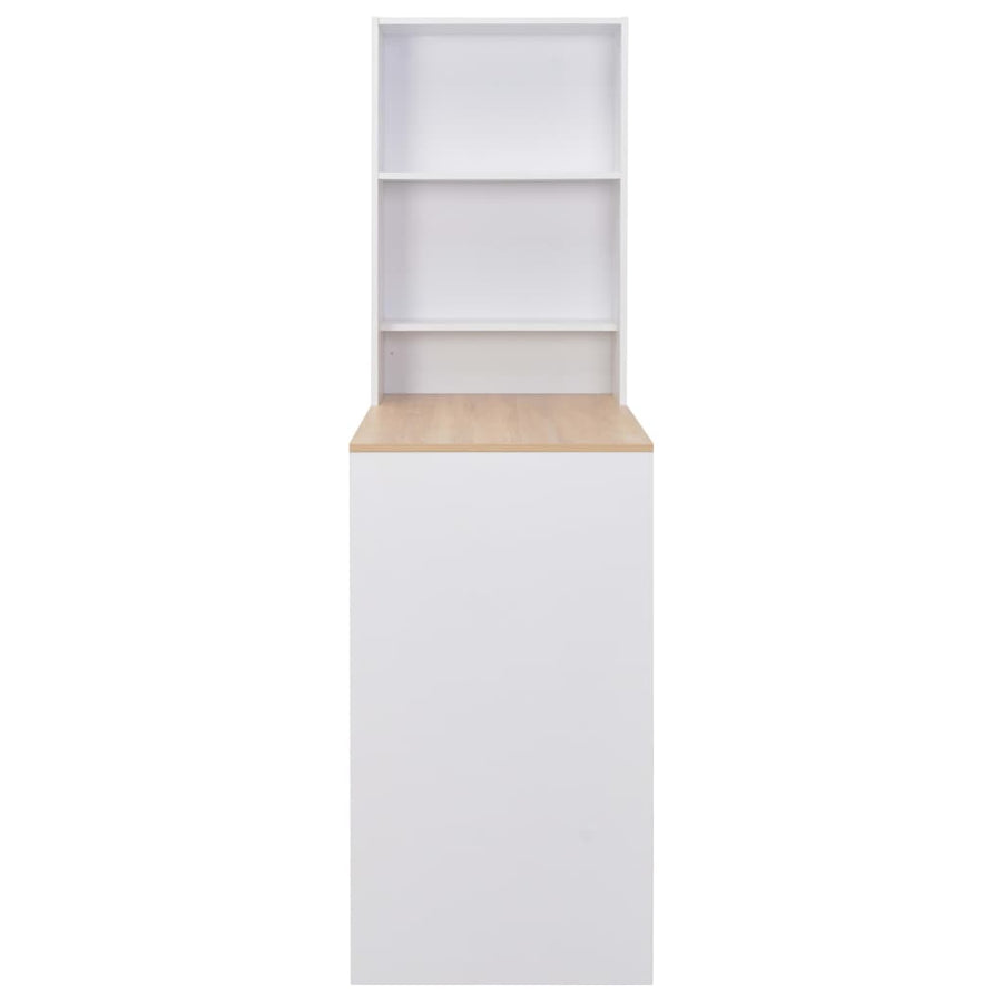 Bartafel met kast 115x59x200 cm wit Wit en bruin