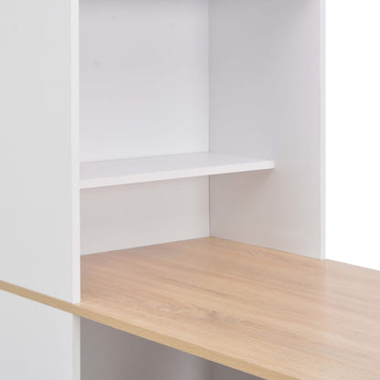 Bartafel met kast 115x59x200 cm wit Wit en bruin