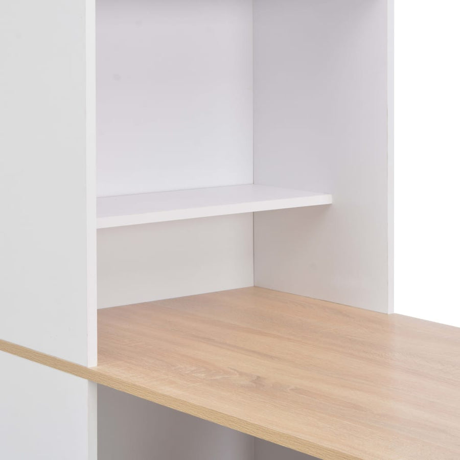Bartafel met kast 115x59x200 cm wit Wit en bruin