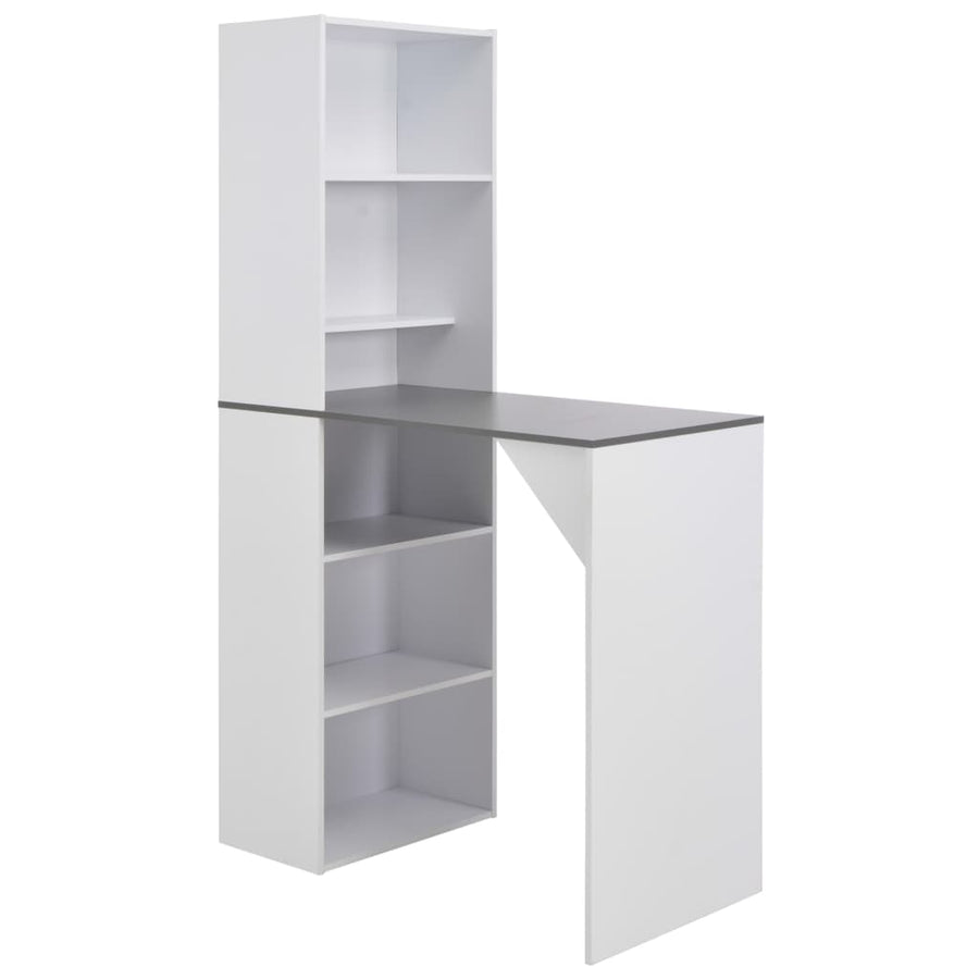 Bartafel met kast 115x59x200 cm wit Grijs