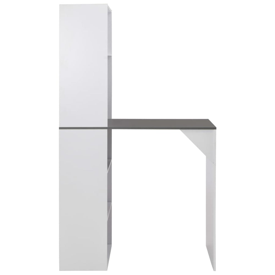 Bartafel met kast 115x59x200 cm wit Grijs