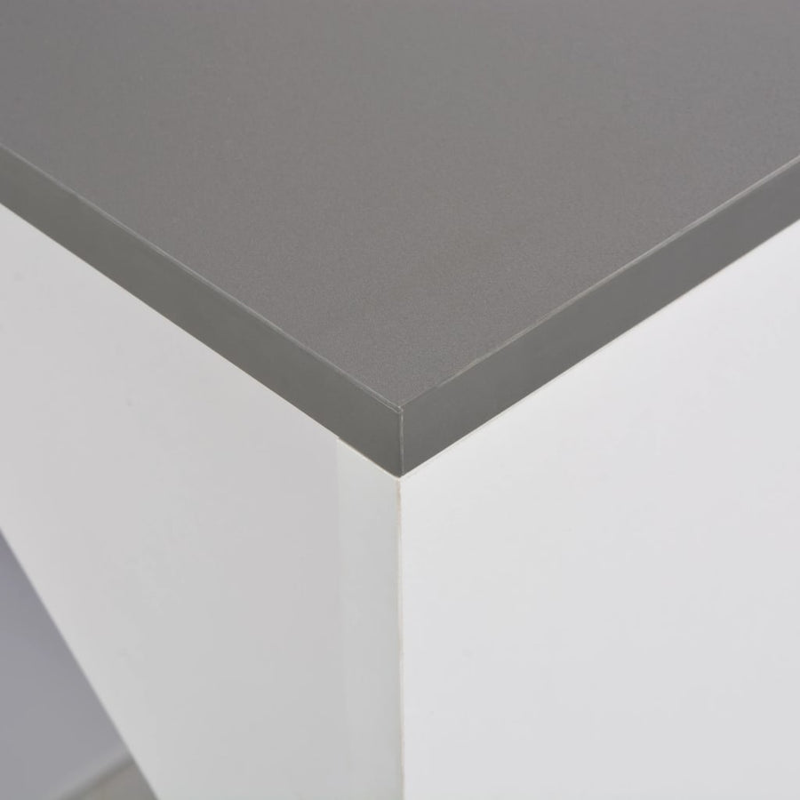 Bartafel met kast 115x59x200 cm wit Grijs