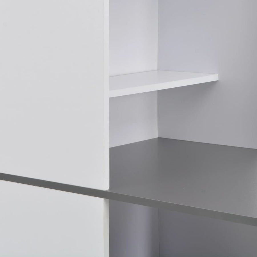 Bartafel met kast 115x59x200 cm wit Grijs