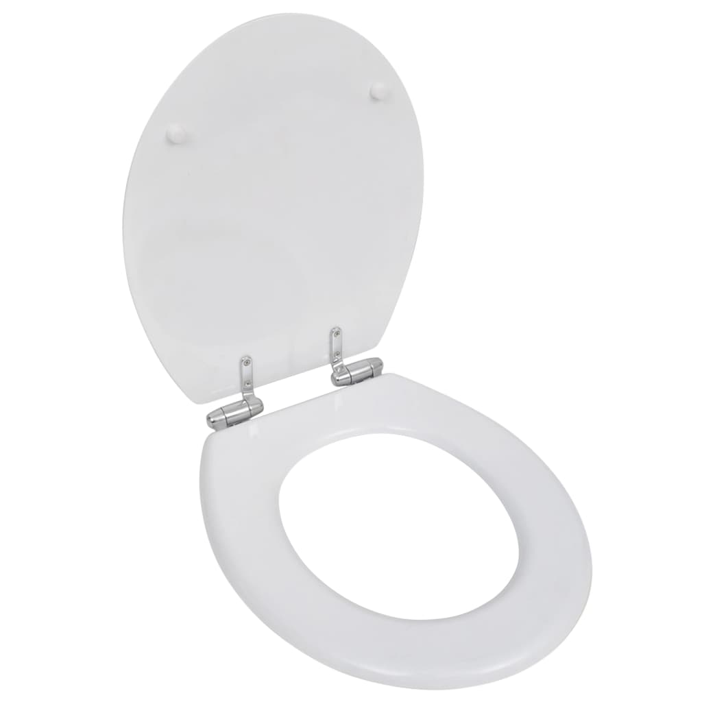 Toiletbril met soft-closedeksel 2 st MDF wit 2 Effen wit Ja