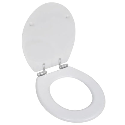 Toiletbril met soft-closedeksel 2 st MDF wit 2 Effen wit Ja