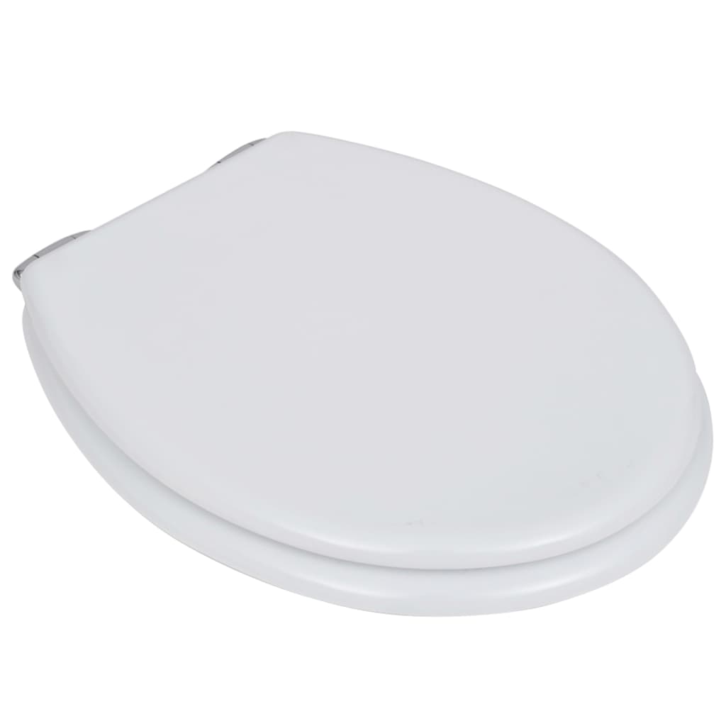 Toiletbril met soft-closedeksel 2 st MDF wit 2 Effen wit Ja