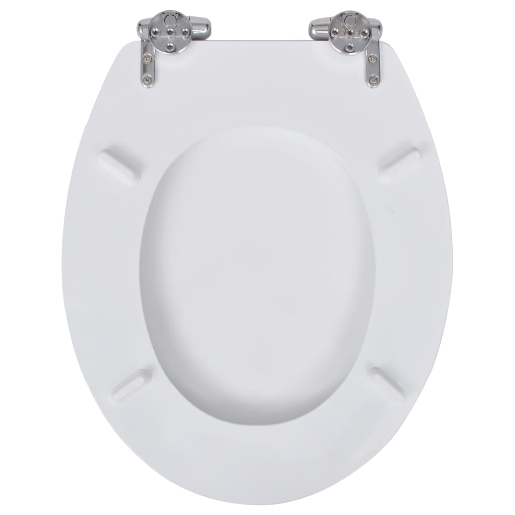 Toiletbril met soft-closedeksel 2 st MDF wit 2 Effen wit Ja