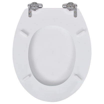 Toiletbril met soft-closedeksel 2 st MDF wit 2 Effen wit Ja