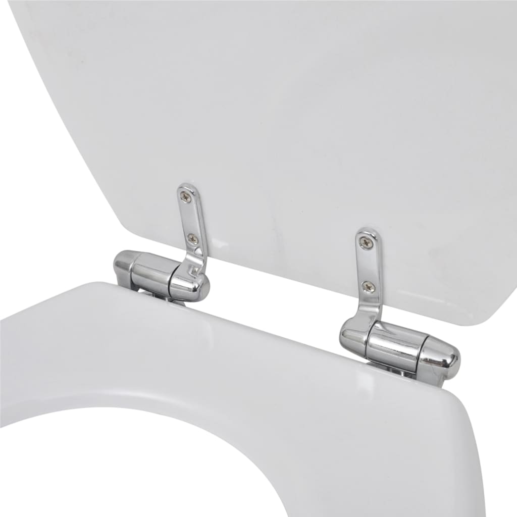 Toiletbril met soft-closedeksel 2 st MDF wit 2 Effen wit Ja