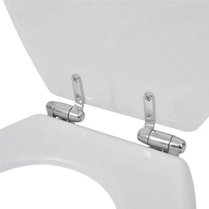 Toiletbril met soft-closedeksel 2 st MDF wit 2 Effen wit Ja