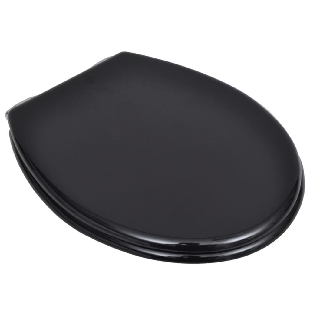 Toiletbril met soft-closedeksel 2 st MDF zwart 2 Effen zwart Ja