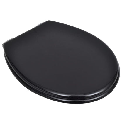 Toiletbril met soft-closedeksel 2 st MDF zwart 2 Effen zwart Ja