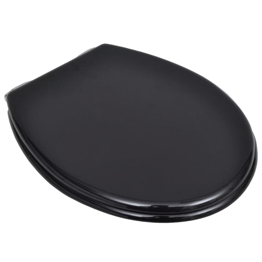 Toiletbril met soft-closedeksel 2 st MDF zwart 2 Effen zwart Ja