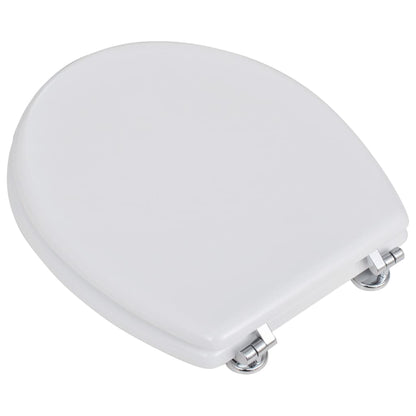 Toiletbrillen met deksels 2 st MDF wit 2 Effen wit Nee