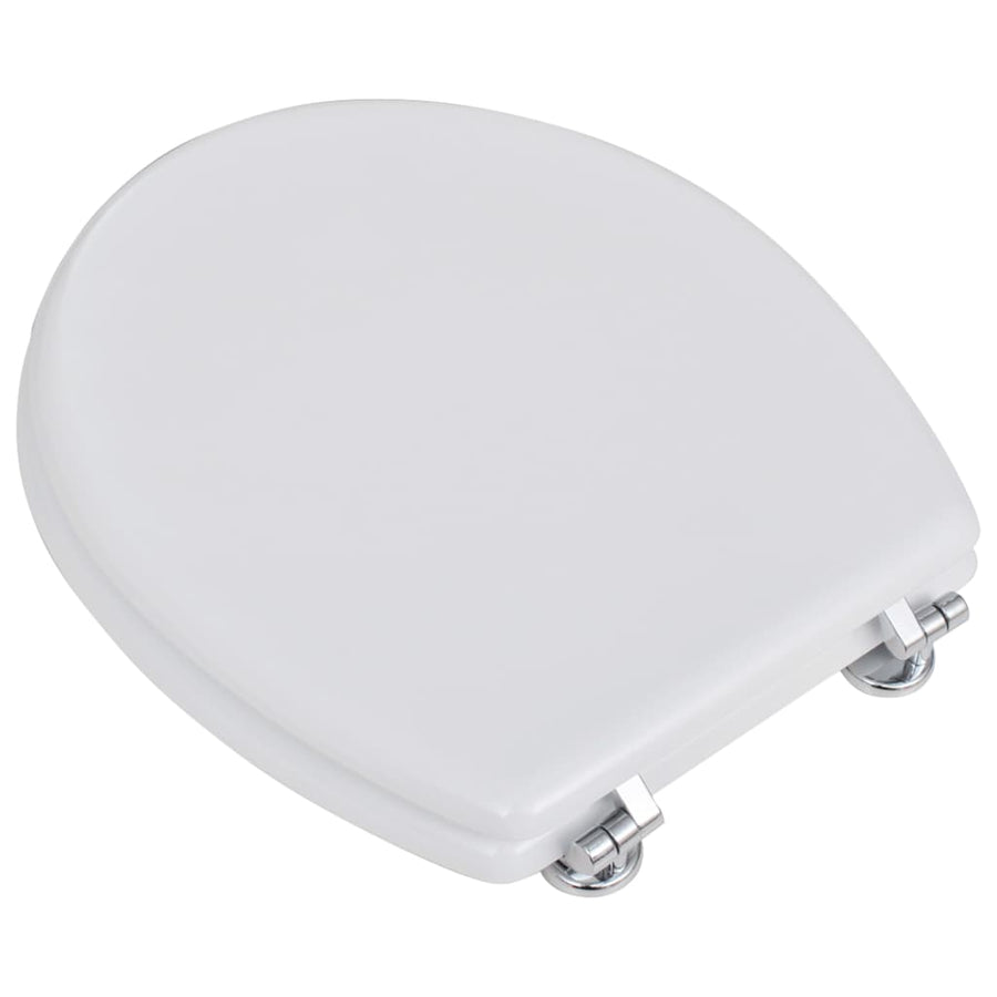 Toiletbrillen met deksels 2 st MDF wit 2 Effen wit Nee