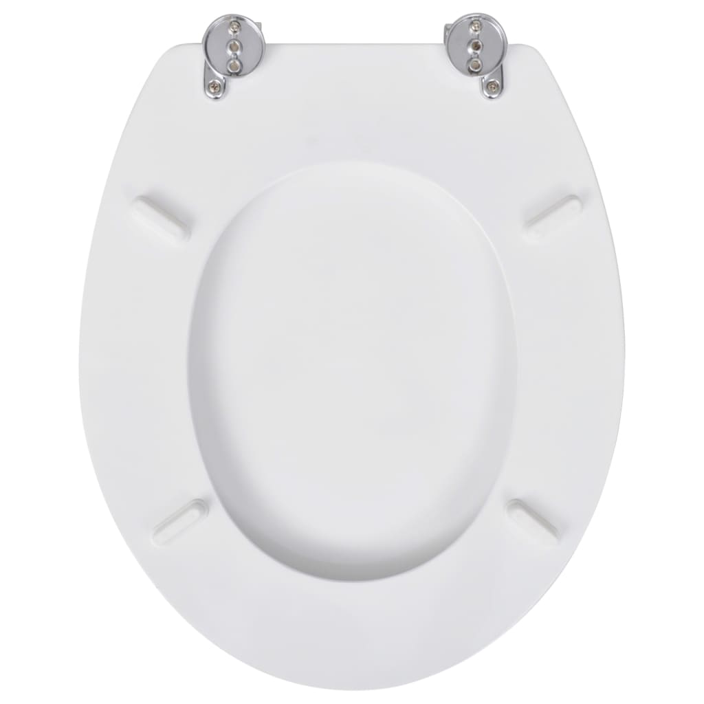 Toiletbrillen met deksels 2 st MDF wit 2 Effen wit Nee