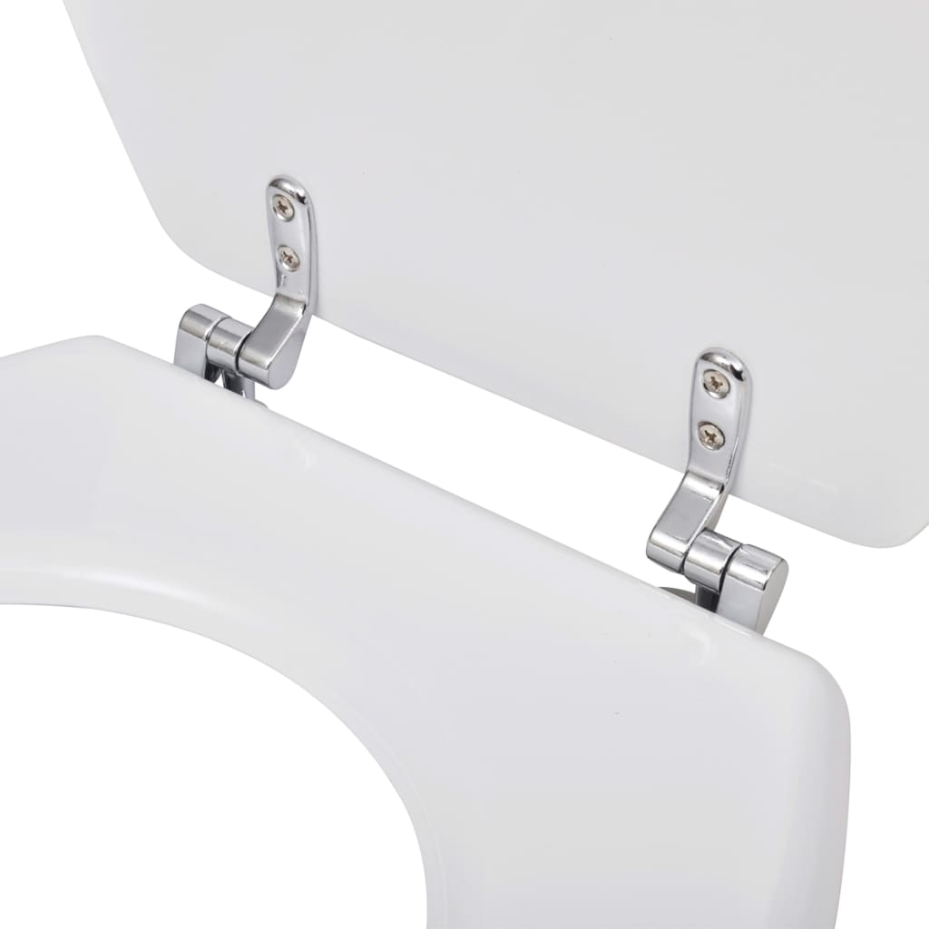 Toiletbrillen met deksels 2 st MDF wit 2 Effen wit Nee