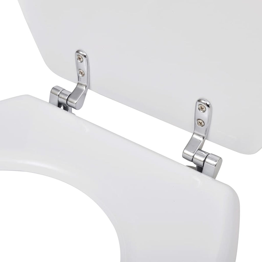 Toiletbrillen met deksels 2 st MDF wit 2 Effen wit Nee