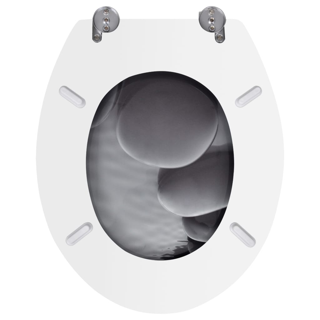 Toiletbrillen met deksels 2 st stenen MDF 2 Stenen Nee