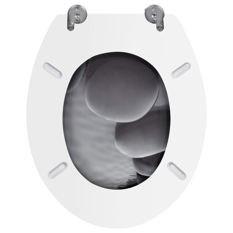 Toiletbrillen met deksels 2 st stenen MDF 2 Stenen Nee