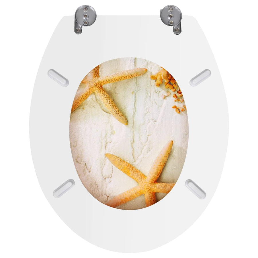 Toiletbrillen met deksels 2 st zeester MDF 2 Zeester Nee