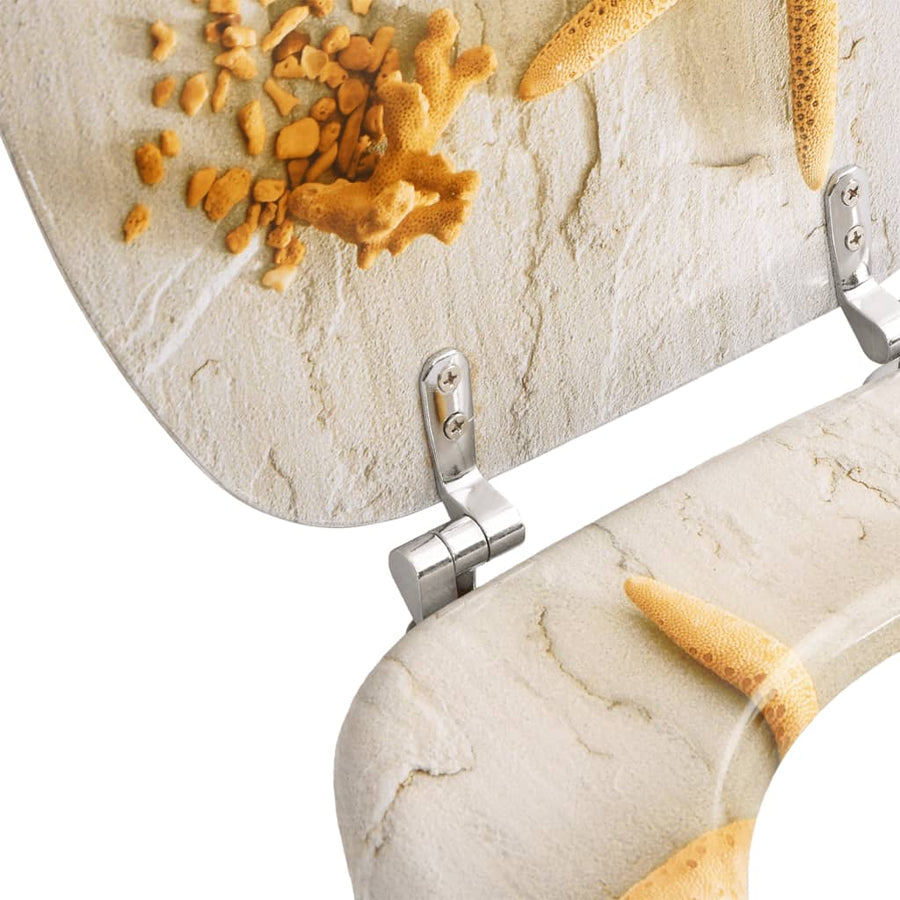 Toiletbrillen met deksels 2 st zeester MDF 2 Zeester Nee