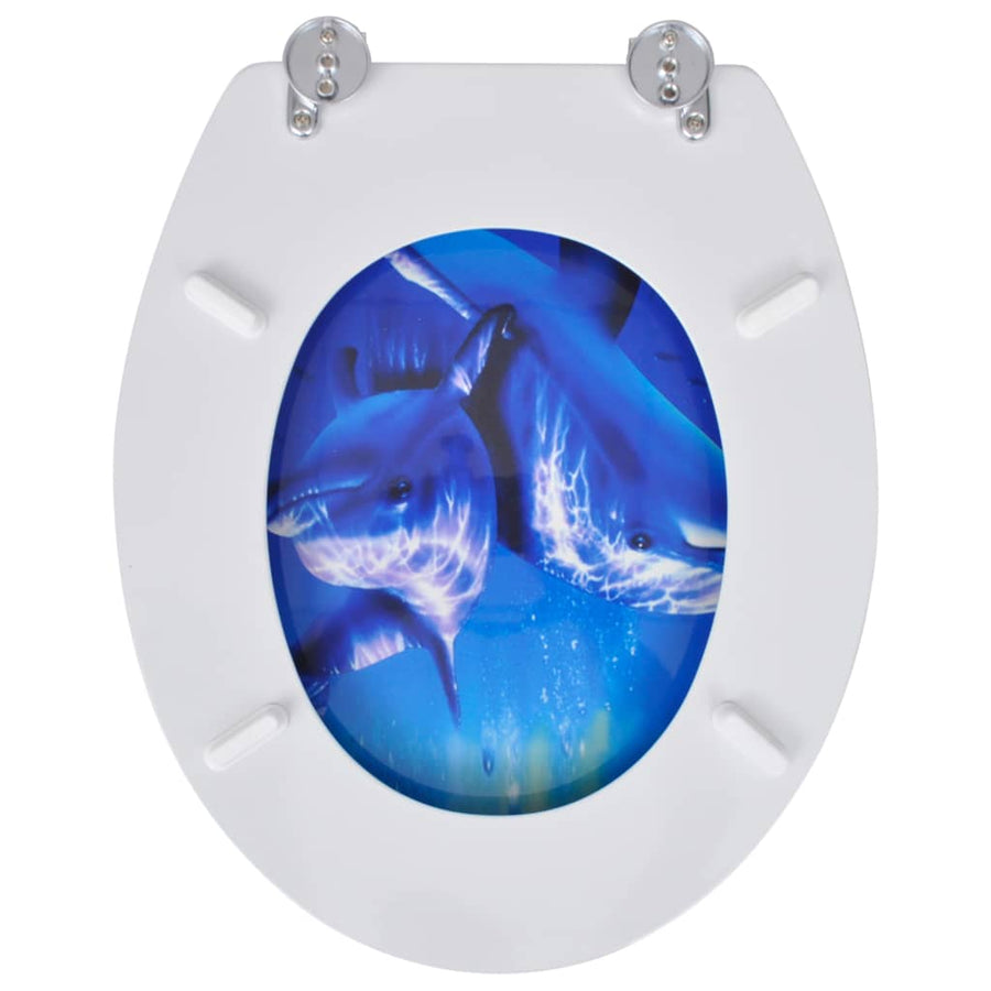 Toiletbrillen met deksel 2 st dolfijn MDF 2 Dolfijnen Nee