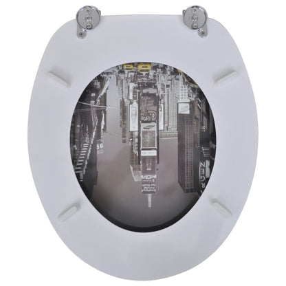 Toiletbrillen met deksels 2 st New York MDF 2 New York Nee