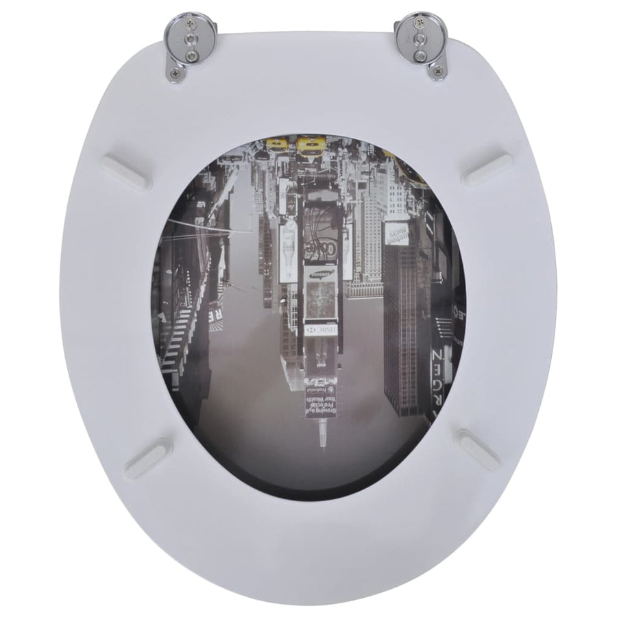 Toiletbrillen met deksels 2 st New York MDF 2 New York Nee