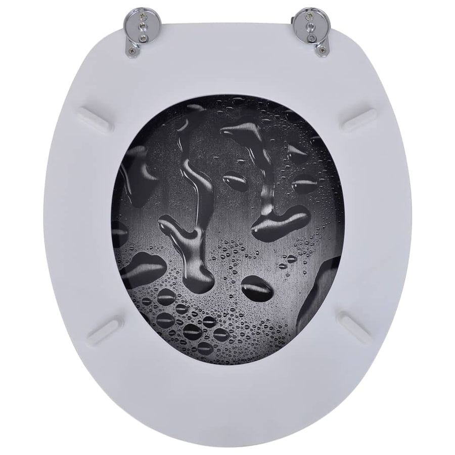 Toiletbrillen met deksels 2 st water MDF 2 Waterdruppel Nee