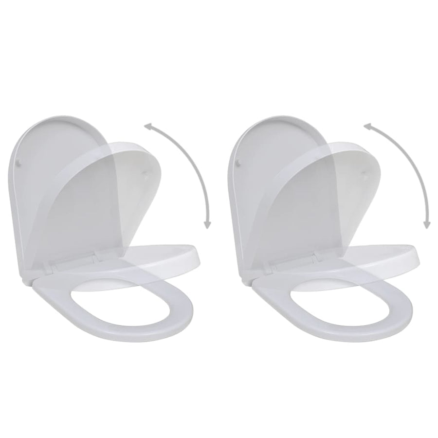Toiletbrillen Met Soft-Close Deksels 2 St Kunststof Wit