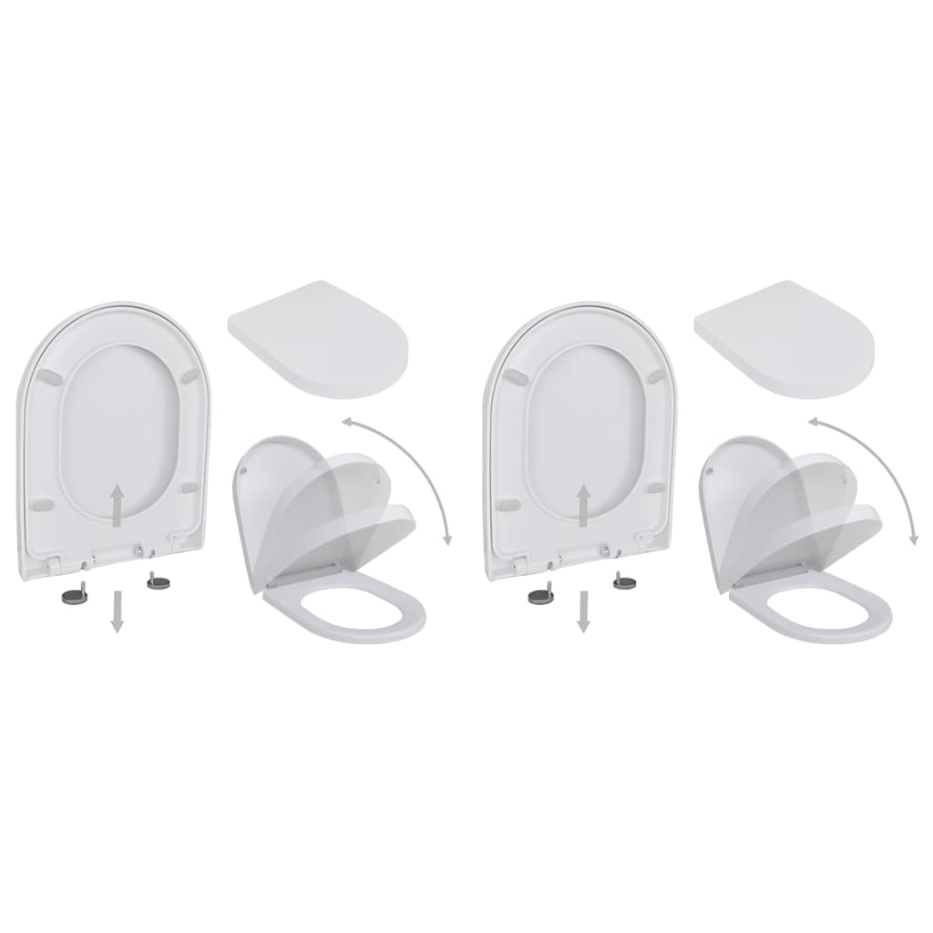Toiletbrillen Met Soft-Close Deksels 2 St Kunststof Wit