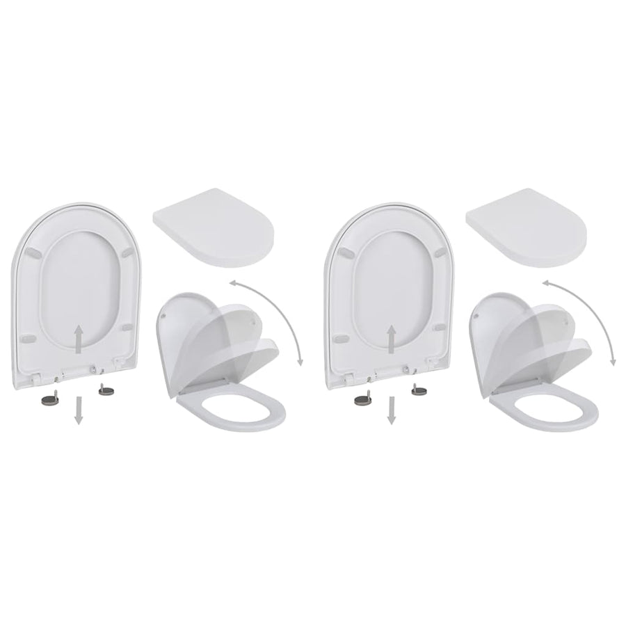 Toiletbrillen Met Soft-Close Deksels 2 St Kunststof Wit