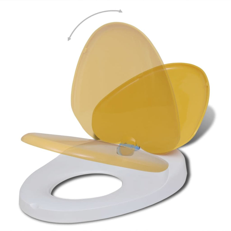 Toiletbrillen Met Soft-Close Deksels 2 St Kunststof Wit En Geel