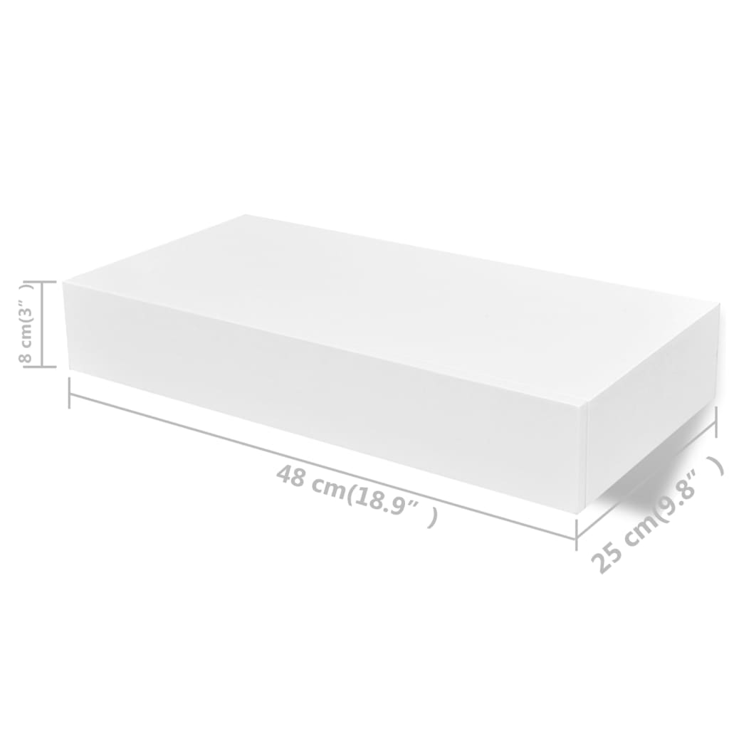 Wandplanken Zwevend Met Lades 2 48 cm