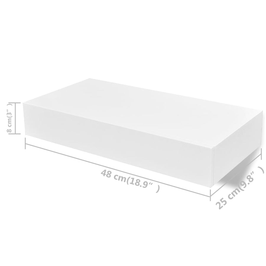 Wandplanken Zwevend Met Lades 2 48 cm