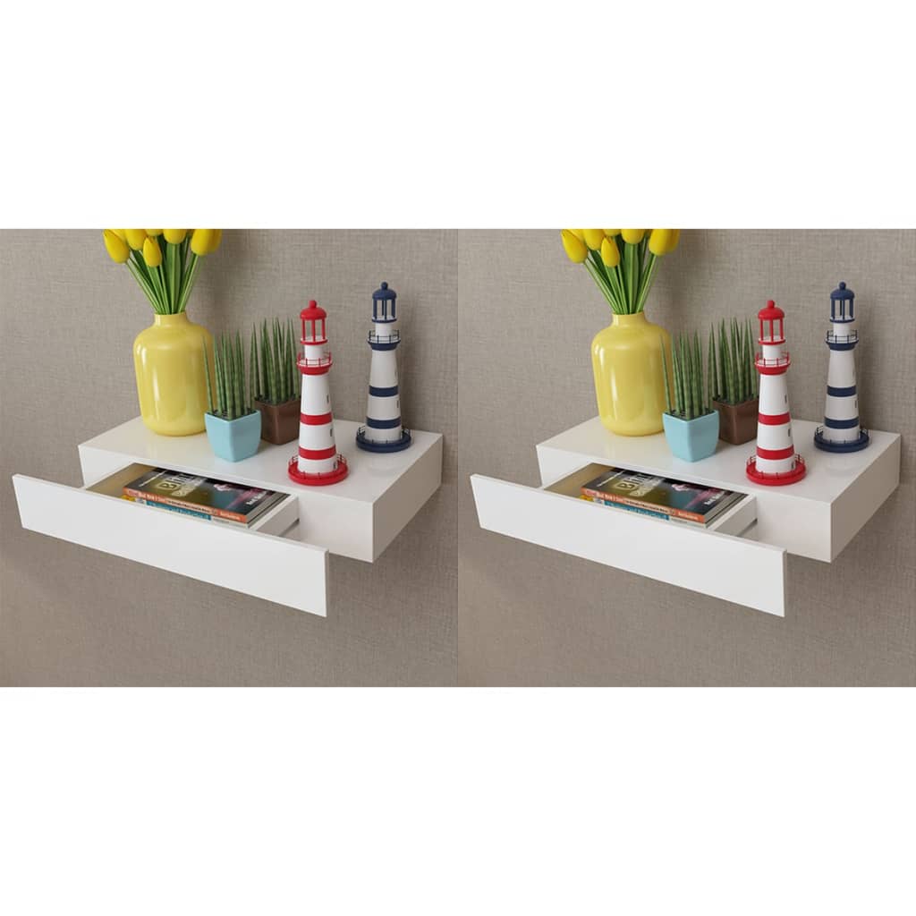 Wandplanken Zwevend Met Lades 2 48 cm