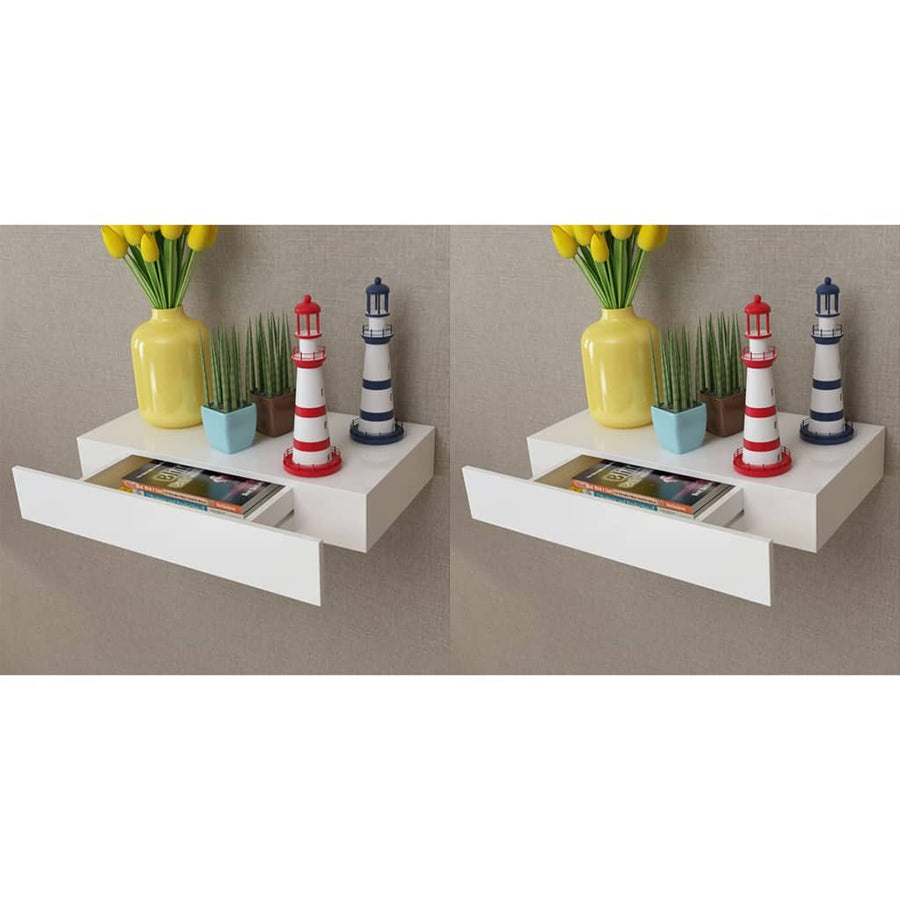Wandplanken Zwevend Met Lades 2 48 cm