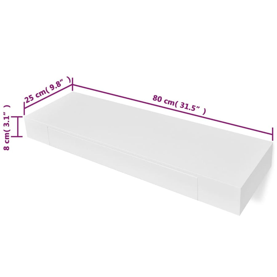 Wandplanken Zwevend Met Lades 2 80 cm