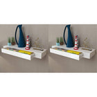 Wandplanken zwevend met lades 2 st 80 cm wit