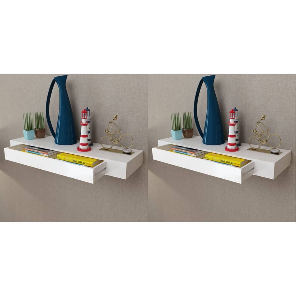 Wandplanken Zwevend Met Lades 2 80 cm