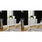 Radiatorombouw 2 st 112x19x81.5 cm MDF wit
