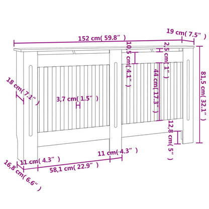 Radiatorombouw 15 Cm Mdf 2 152 x 19 x 81.5 cm Wit