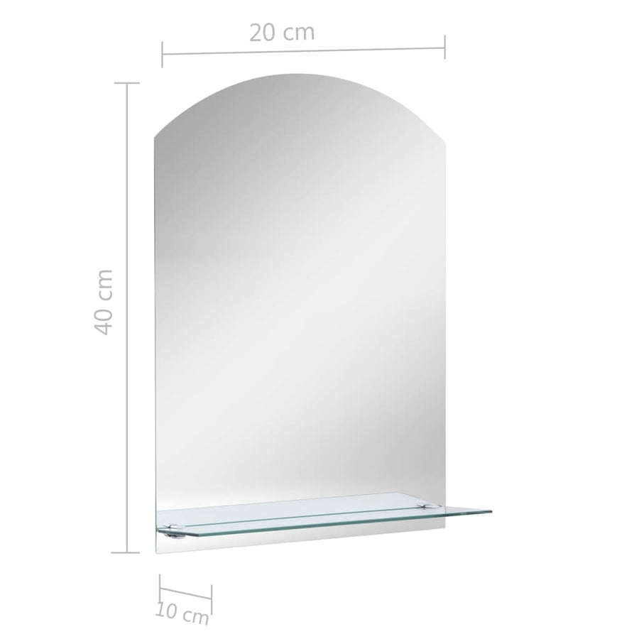 Wandspiegel Met Schap 20X40 Cm Gehard Glas 1 20 x 40 cm ovaal