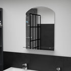 Wandspiegel met schap 50x70 cm gehard glas zilver