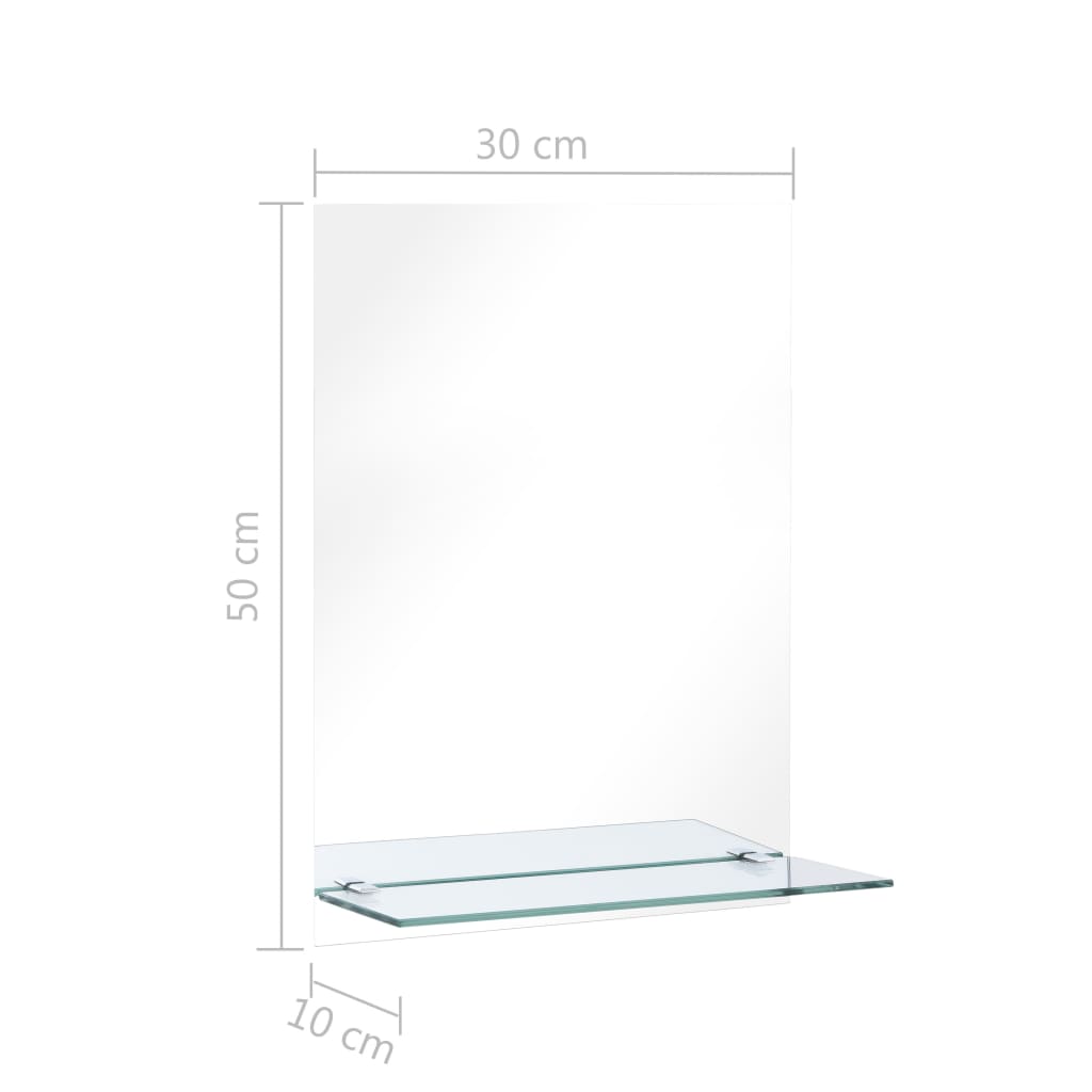 Wandspiegel Met Schap Gehard Glas 30 x 50 cm Rechthoekig