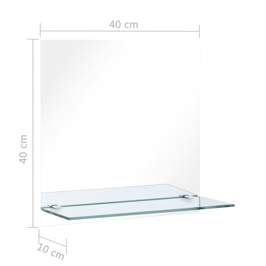 Wandspiegel Met Schap Gehard Glas 40 x 40 cm Rechthoekig
