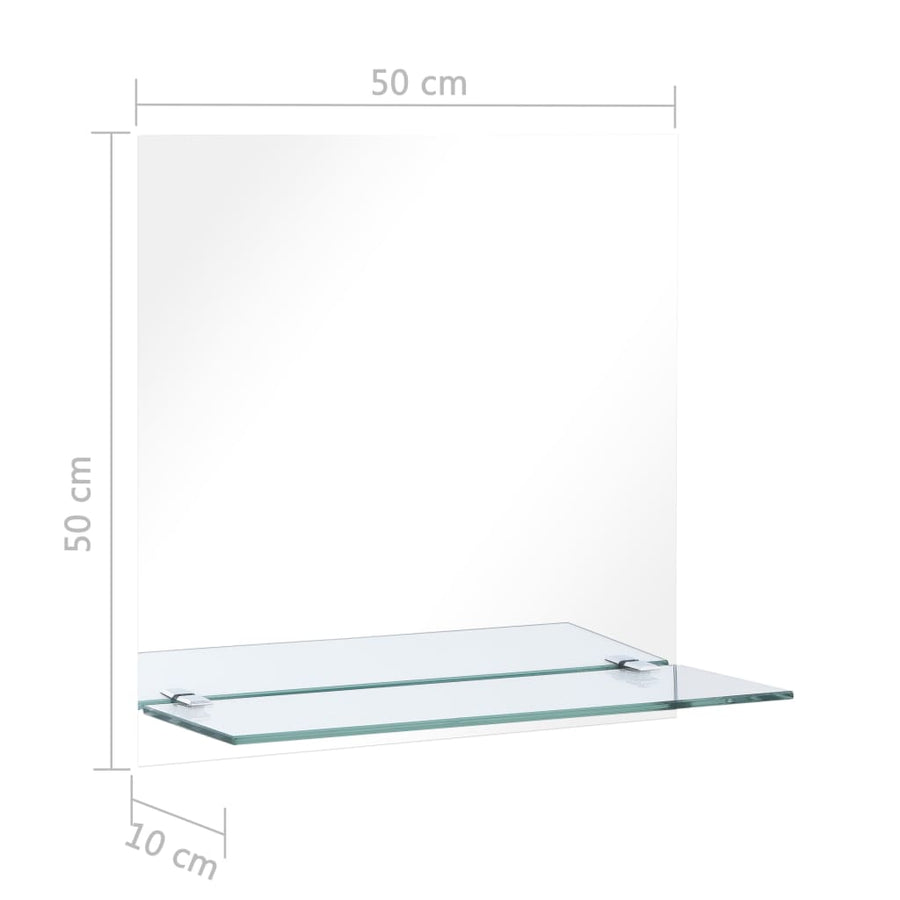 Wandspiegel Met Schap 50X50 Cm Gehard Glas 1 50 x 50 cm Rechthoekig